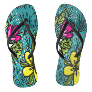 Throw Pillow Beauty with Flowers Jandals