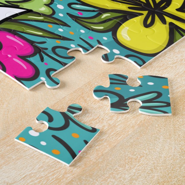 Throw Pillow Beauty with Flowers Jigsaw Puzzle (Side)