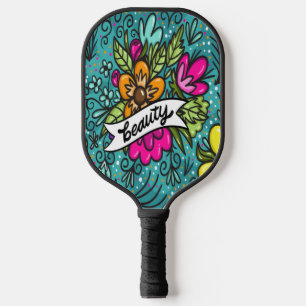 Throw Pillow Beauty with Flowers Pickleball Paddle