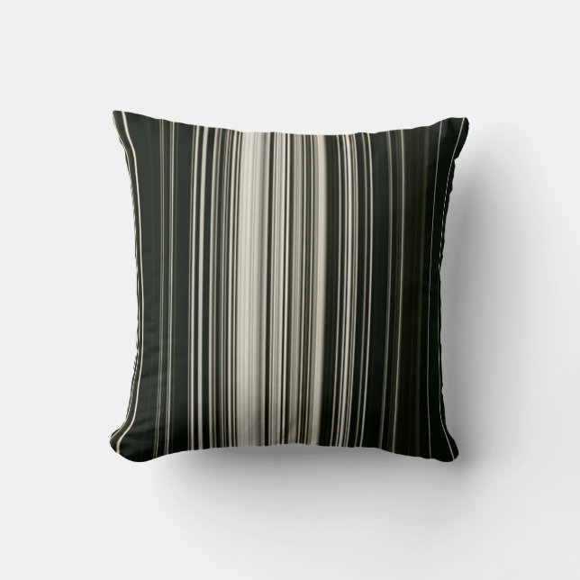 Throw Pillow/Black and White Stripes Cushion (Front)