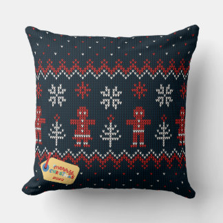 Throw Pillow black colour and design red and colou
