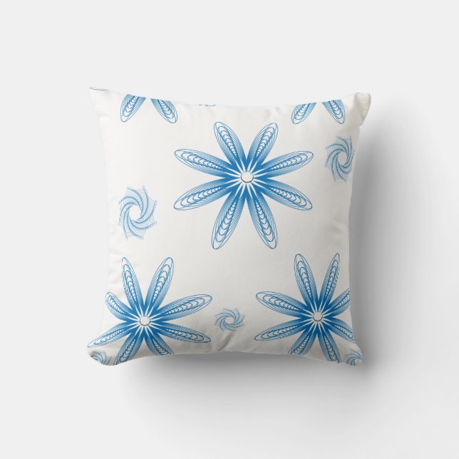 Throw Pillow Blue Floral (Front)
