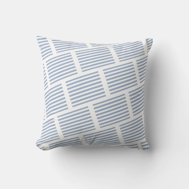 Throw Pillow Blue & White Stripe (Front)
