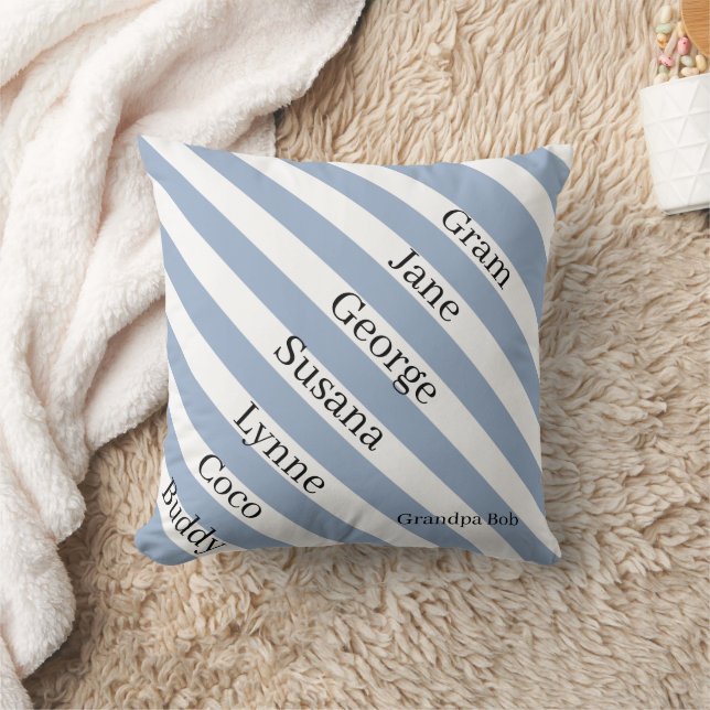 Throw Pillow Blue & White Stripe Grandpa  (Blanket)