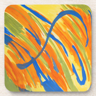 Throw Pillow-Bold Abstract Colours Coaster