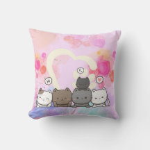 Throw Pillow cats love