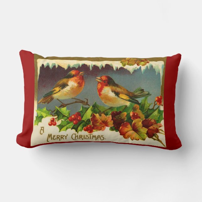 Throw pillow Christmas robins (Front)