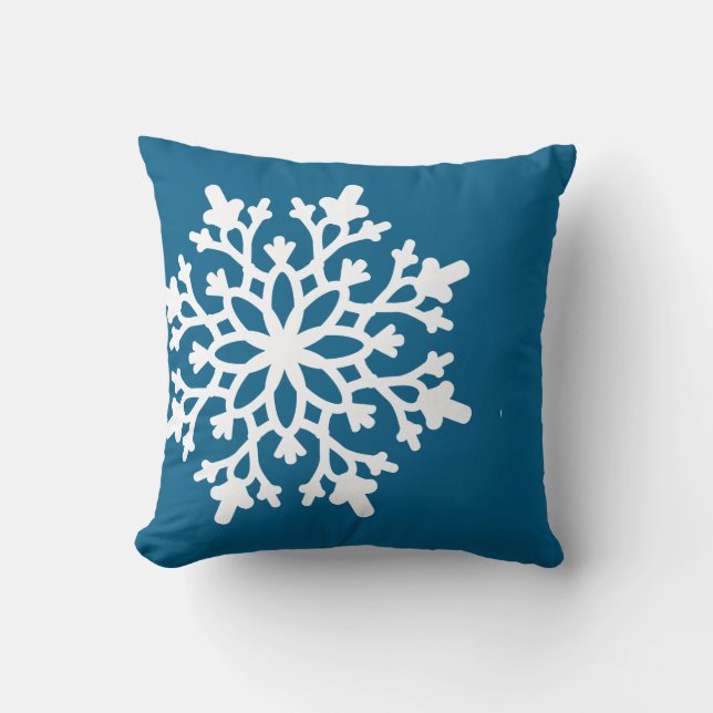 Throw Pillow-Christmas Snowflake Cushion (Front)