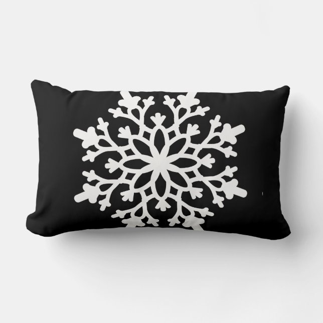 Throw Pillow-Christmas Snowflake Lumbar Cushion (Front)
