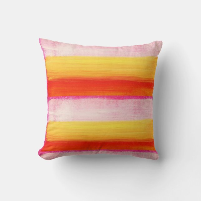 Throw Pillow Colourful Orange Pink (Front)