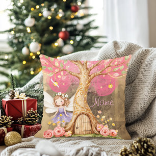 Throw Pillow colourful spring fairy