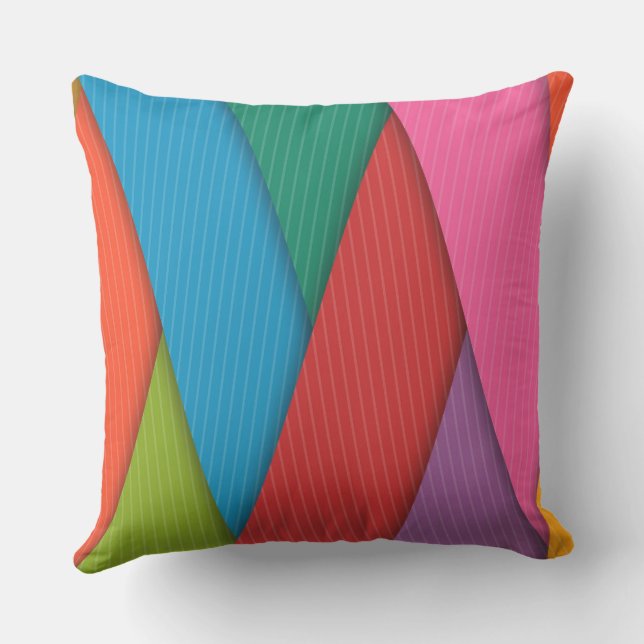 Throw Pillow Colourful Triangles (Back)