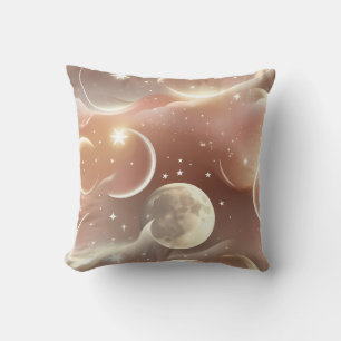 Throw Pillow - Creamy Ivory Soft Peach Celestial