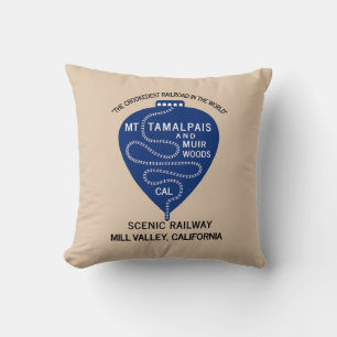 Throw Pillow Crookedest Railroad Mt Tamalpais