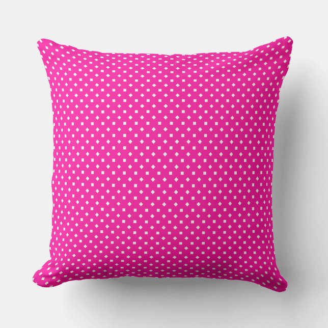Throw Pillow, Cushion, Candy Pink Geometrics Cushion (Front)