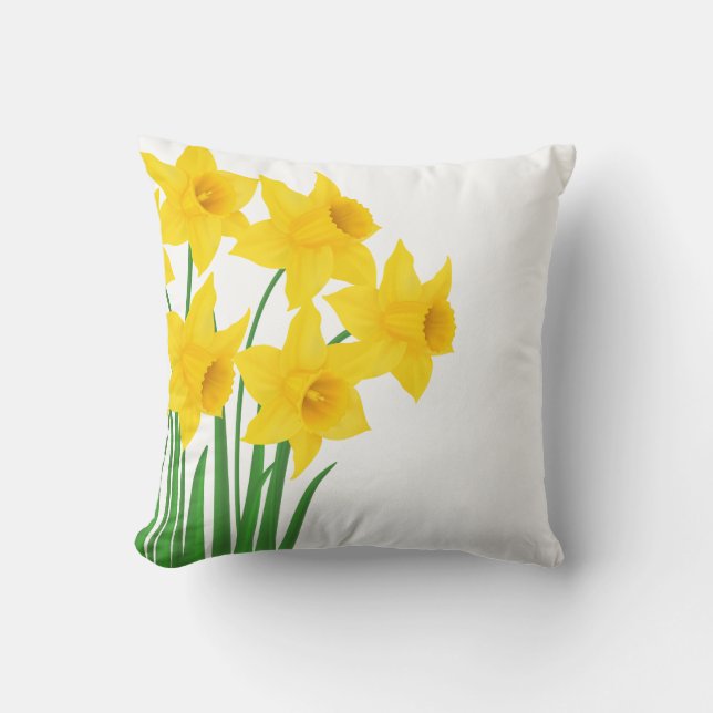 Throw Pillow-Daffodils Cushion (Front)