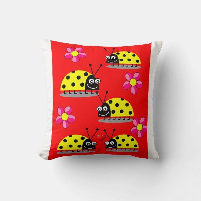 throw pillow decore ladybug (Front)