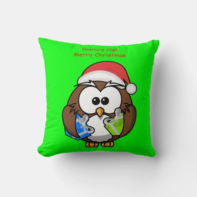 throw pillow decore owl christmas (Front)