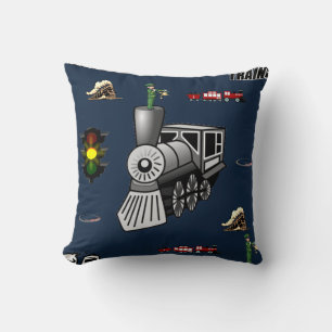 throw pillow decore trains