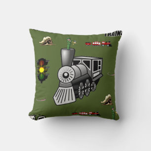 throw pillow decore trains