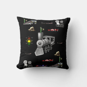 throw pillow decore trains