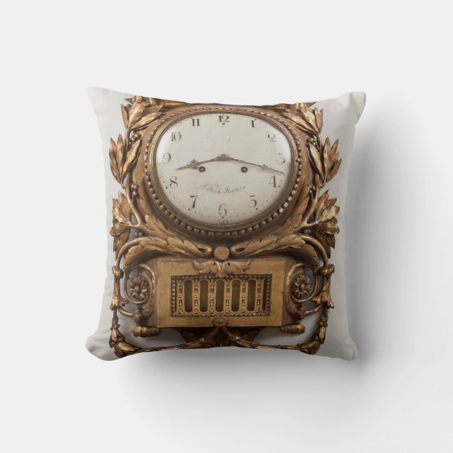 throw pillow decore vintage clock (Front)