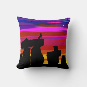 Throw Pillow Desert Sunset with Coyote