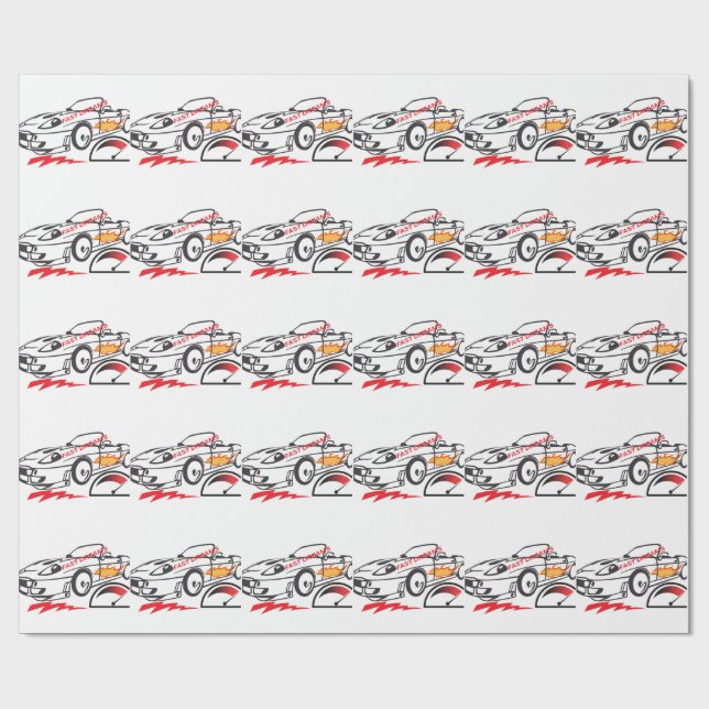 Throw Pillow Fast Dreams –Racing Car Pillow Design Wrapping Paper (Flat)
