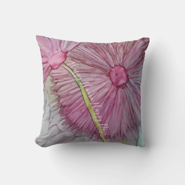 Throw Pillow Feeling Pretty Pink (Front)