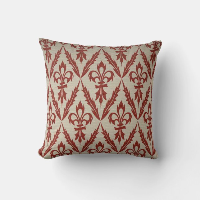Throw Pillow--Fleur de Lis Cushion (Front)