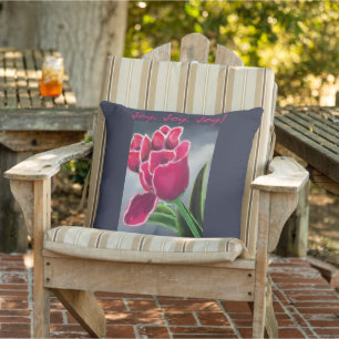 Throw Pillow Floral Design, personalise Text