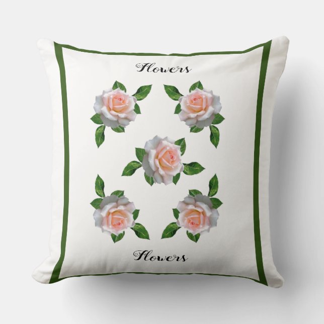 Throw Pillow Flowers (cotton) LS design (Front)