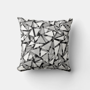 Throw Pillow geometric triangles shapes grey