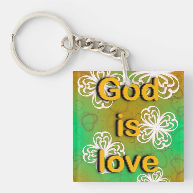 Throw Pillow god is love  Key Ring (Front)
