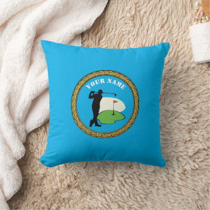 Throw Pillow Golf - Add Name - Golfer