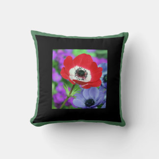 THROW PILLOW HAPPY SEED RED POPPY MONOGRAM