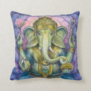 Throw Pillow Hindu Elephant Ganesha Spiritual Art