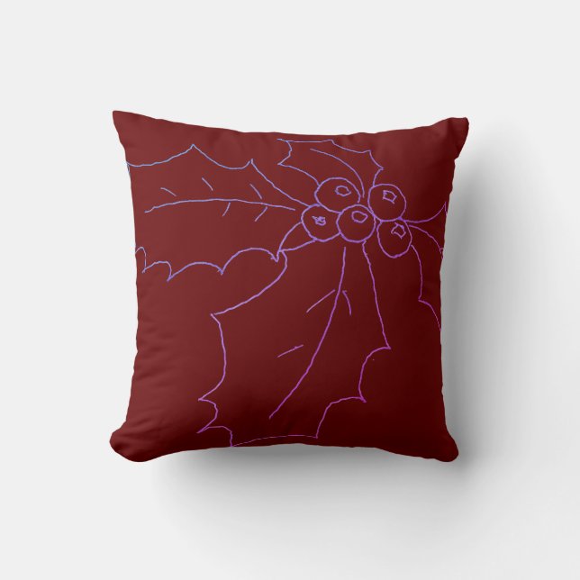 Throw Pillow Holly Sketch (Front)