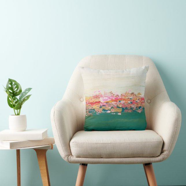 Throw Pillow Housewarming Gift Abstract Landscape (Chair)