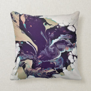 Throw Pillow in purple, gold and torquoise