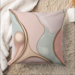 Throw pillow in stylish abstract graphic<br><div class="desc">Dress your space for spring with the “Easter Blush” home décor and home furnishings collection, where soft pastels meet modern, abstract luxury. Flowing shapes in pastel pink, mist blue, blush, soft salmon, beige, and airy lavender create a glossy, fluid look that feels calm, uplifting, and effortlessly chic, perfect for Easter...</div>