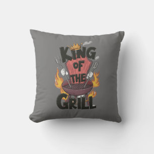 Throw Pillow King fo the Grill Father's Day