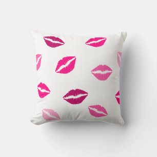 Throw Pillow Kisses Kiss Lips Pink Wedding Love