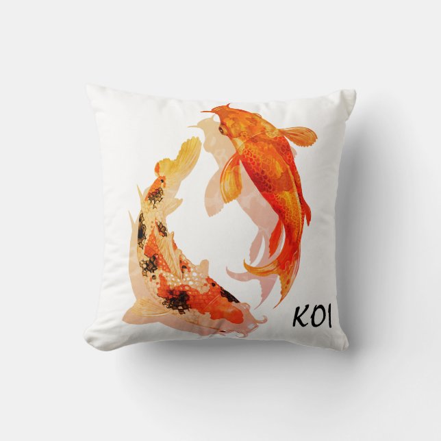 Throw Pillow-KOI Fish Cushion (Front)