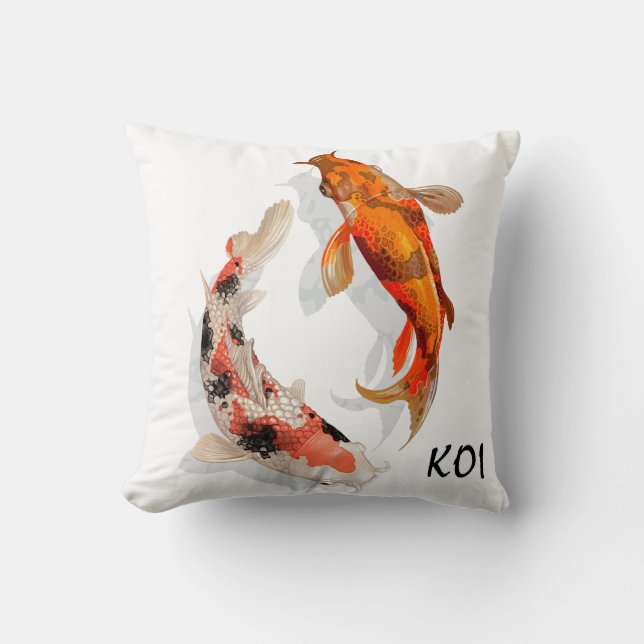 Throw Pillow-KOI Fish Cushion (Front)
