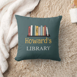 Throw Pillow - Library -  Personalized - Add Name