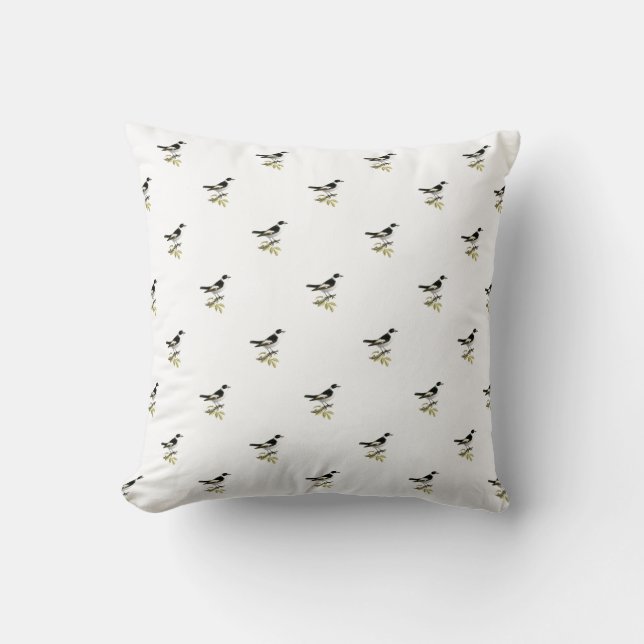 Throw Pillow Little Bird (GRE.W) - Green (Front)