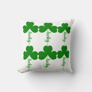 Throw Pillow, luckyclover Cushion