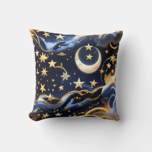 Throw Pillow – Luxury Celestial Moon Phases