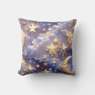 Throw Pillow – Luxury White Celestial Moon